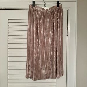 Anthropologie Gold Midi Skirt